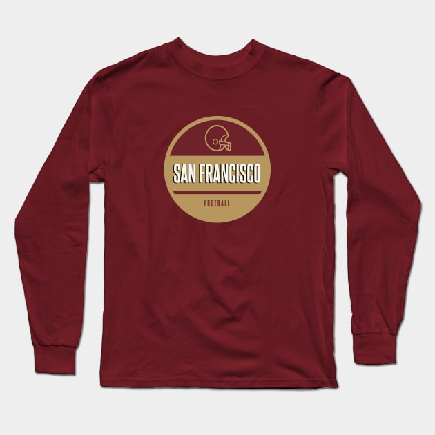 san francisco retro football Long Sleeve T-Shirt by BVHstudio